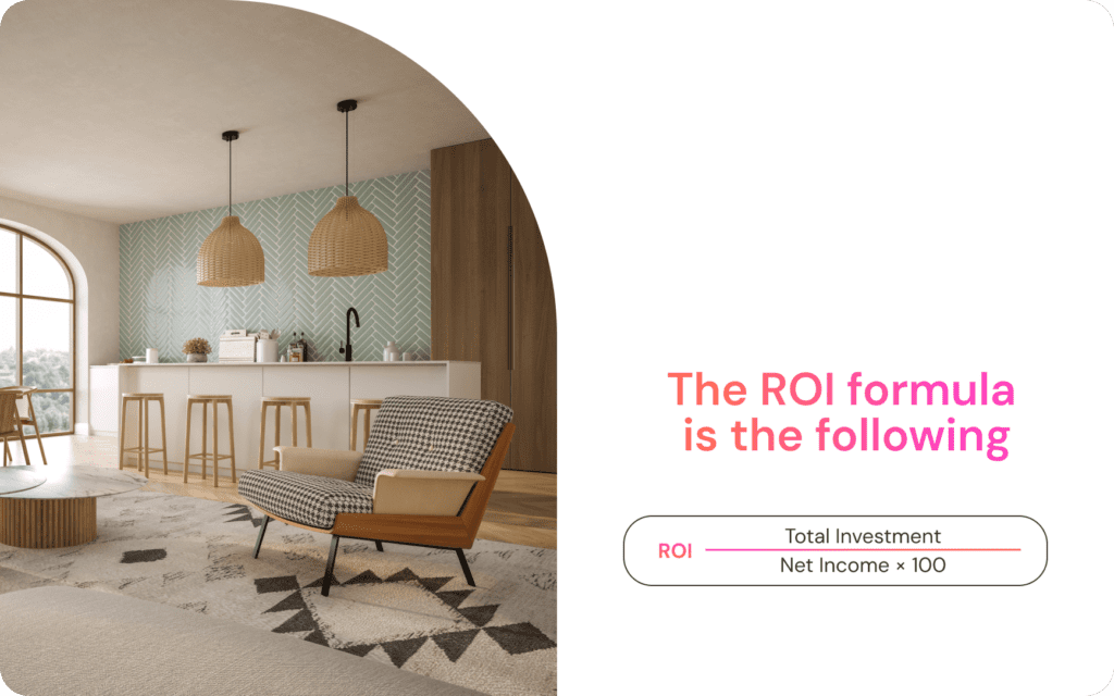 The ROI Formula for Arbitrage is total investments divided by net income multiplied by 100%.